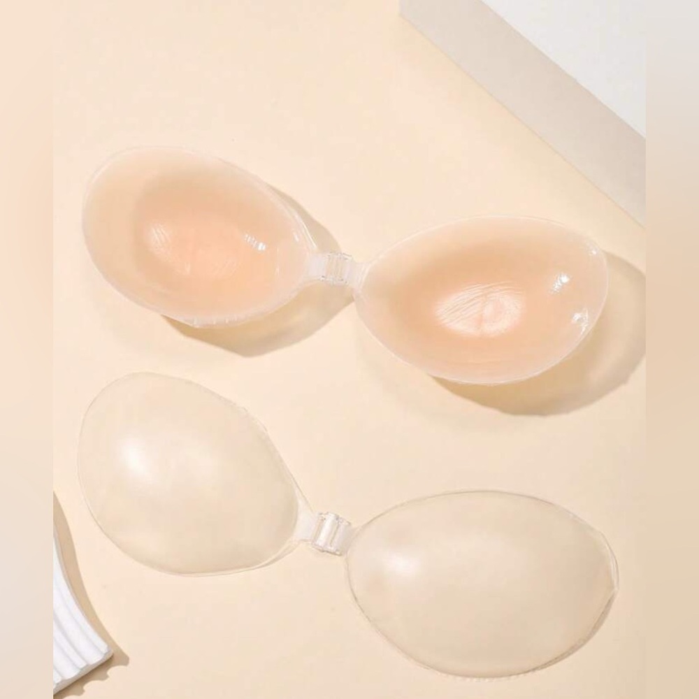 Adhesive Strapless Bra in Nude and Clear Bundle of 2 B Cup Size